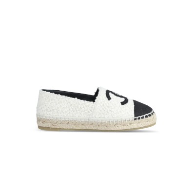 CHANEL ESPADRILLES EN CUIR BLANC G29762